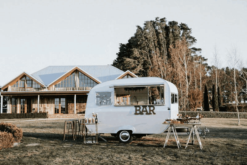 My Little Peony's mobile bar catering an event.