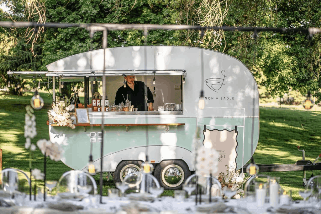 Mobile bar of Punch & Ladle serving in an event.