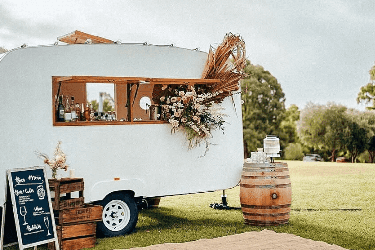 Mobile bar of The Cocktail Camper catering an event located in Sydney.